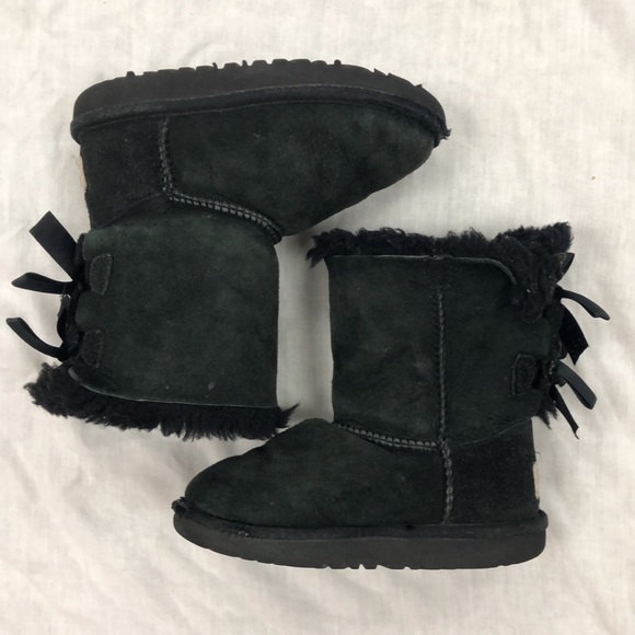 UGG Kids Bailey Bow Black Boots (S/N 3280T)/ Size: 10 Toddler - Picture 11 of 11